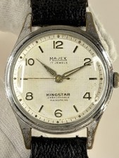 MAJEX Kingstar Vintage 1950’s Men’s Manual Silver Dress Watch