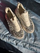 Women's JIMMY CHOO Crystals Trainers UK 6 In Cream White