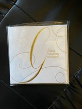 Golden Wedding Invitations and envelope x 5 some missing from pack