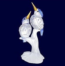 Swarovski Crystal "MALACHITE KINGFISHERS" Mint-Complete with Original Box + Cert