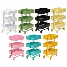 Mini for Doll Furniture Dollhouse Iron 3 Tier Trolley Storage Rack DIY for Doll