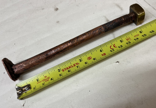 Old copper boat bolt - old,