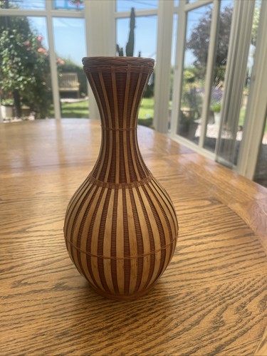 Vintage wicker vase - vintage,