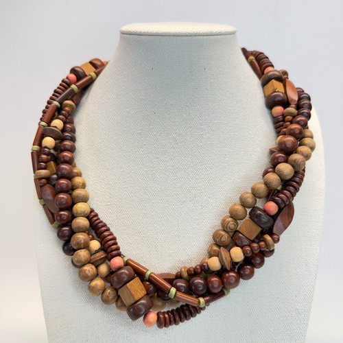 Multi strand natural wood - multi, bead