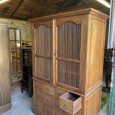 Industrial TV Stand Small Rustic Cabinet Vintage Retro Storage Metal Media Unit