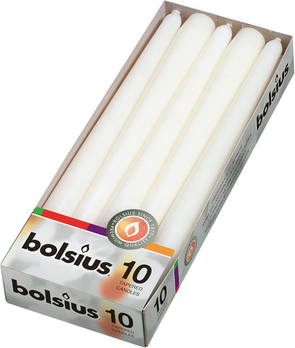 Tapered dinner candles white - candles,