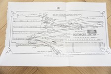 c1950s Southport Station Railway Signal Track Plan Drawing Map