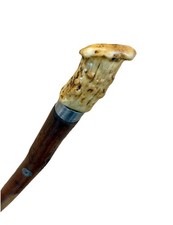 Vintage Antique 1800’ Antler Stag Handle Wood Knob Swagger Walking Stick Cane