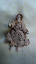 Sweet 3" All-Bisque Antique Doll's House Doll circa 1900