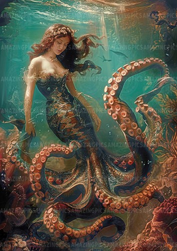 Cecaelia mermaid wall - mermaid,