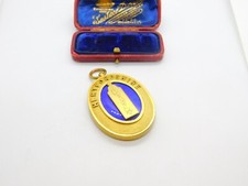 Gilt Metal & Blue Enamel