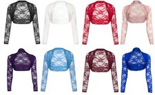 Womens Cropped Lace Shrug