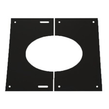 Flue System Finishing Plate 30-45° Black Pipe Insulated Multi Fuel & Wood Stoves