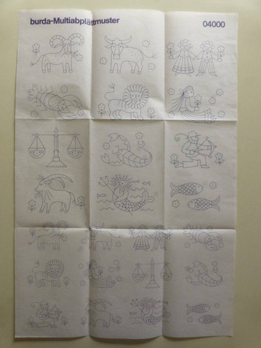 Vtg burda zodiac signs iron - vtg,