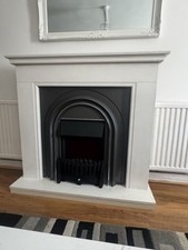 Electric Fireplace for Sale Elegant marble-effect surround Classic black cast-