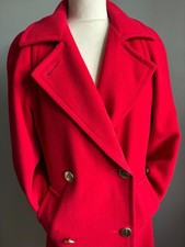 AQUASCUTUM 100% WOOL jacket red blazer 10 8 BLOGGER oversize pure new coat