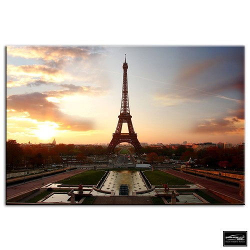 Eiffel tower sunset - sunset, box