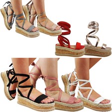 WOMENS LADIES FLAT MID WEDGE