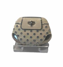 NEXT MIRROR COMPACT - PURSE SHAPE WITH DIAMANTÉ 6.5cm x 4.5cm CREAM COLOUR