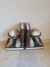 BOOKENDS BOOKS LIBRARY Globe Feather Quill RESIN VINTAGE Good Boys (W1)