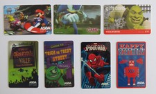 Themed Gift Cards x7 Mario Kart, Sonic the Hedgehog, Shrek, Spider-Man etc