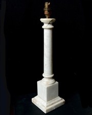 Antique Marble Lamp Base Neoclassical Italianate Grand Tour 44x11x11cm Vintage