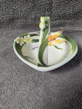 Graff Porcelain Trinket/Bon Bon Dish Butterfly and Flower Design