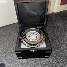 Compass in Wooden Box Maritime Nautical Decor Gift Collectable