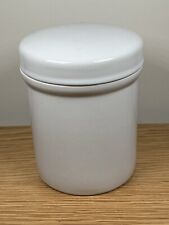 White Ceramic 10.5 x 8.5 cm Lidded Kitchen Plain Round Storage Jar 