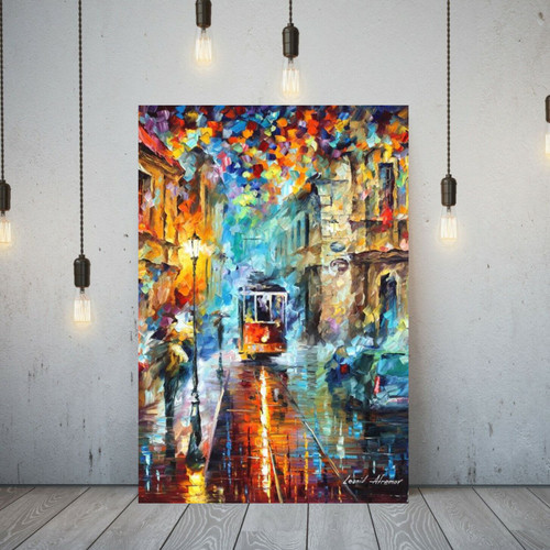 Leonid afremov blue trolley - blue,