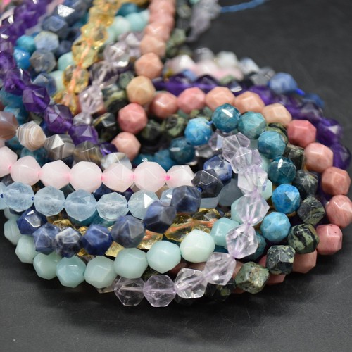 Star cut round faceted - star,