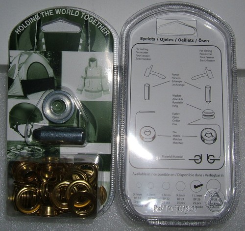 Brass eyelet kit 11mm 16 - 11mm, or