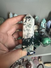 Green Tree Agate Tower Beautiful Natural Healing Crystal