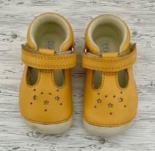 Start Rite Tumble Yellow Leather T-Bar Rip Tape Pre Walker Baby Shoes UK 2F