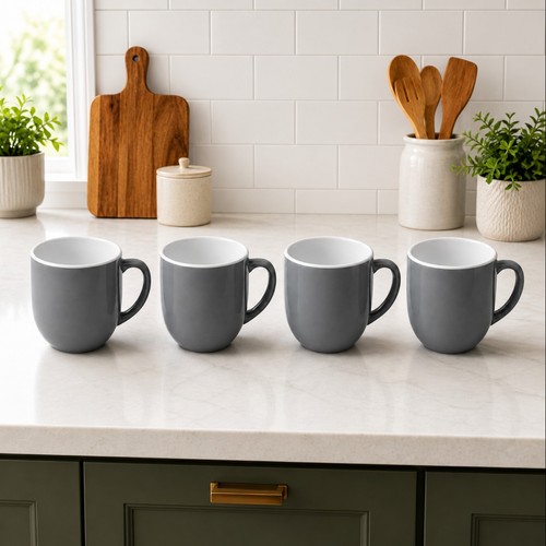 Set grey gloss effect tea - set, of