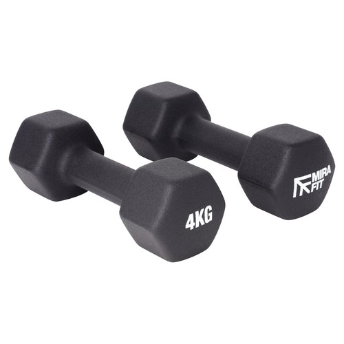 Mirafit 4kg hex dumbbells - mirafit,