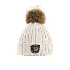 BLACK PUG DOG POM POM BEANIE