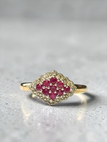 Ruby diamond 9k gold - ruby,