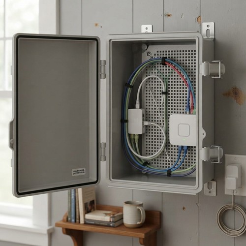 Hinged grey junction box - grey,