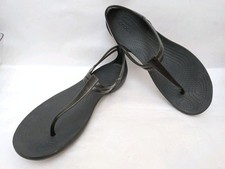 Crocs Isabella T-Strap UK 8 W10  Black Jelly  Sling Back Shoes Good Used Cond 