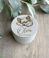 Personalised Chihuahua Dog Urn / Handmade Concrete Pet Ashes Memorial