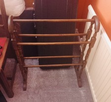 French Linen Stand Minty Vintage Dark Oak