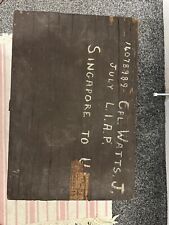 Vintage Military FOOT LOCKER Wood Trunk chest flat storage travel box army US