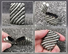 Antique metal ribbed vesta - metal,
