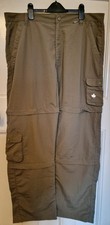 Feroti Mens Size XL Green Trekking 3 Length Zip Off Light Weight Cargo Trousers