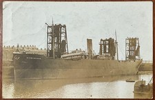 RPPC VIEW OF SHIP “BIRMINGHAM” IN BARRY DOCKS BARRY WALES 1907 SENT BY SAILOR