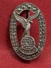 Lovely RAF Association Friend Silver & Paste stone Sweetheart Brooch w/fixing