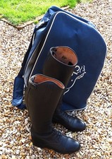 Eqvvs Black Leather long riding boots plus boot trees and shires boot bag size 6