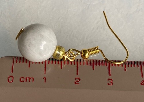 White stone shell dangle - white,