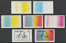3152 -STAFFA - ROVER  BICYCLE  1885  -  set of 7 PROGRESSIVE COLOUR PROOFS mnh